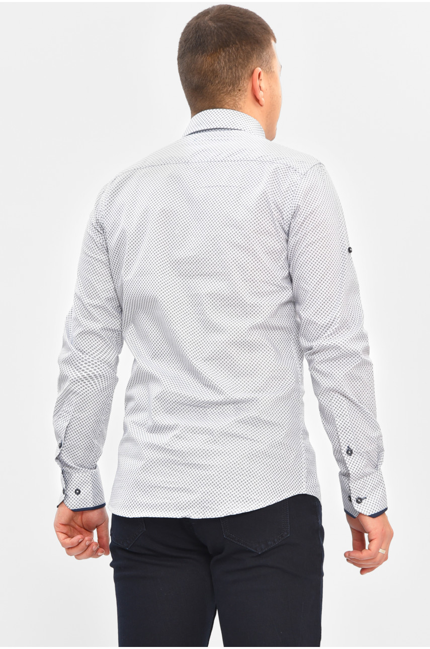 Рубашка мужская белого цвета с принтом 1846 208291