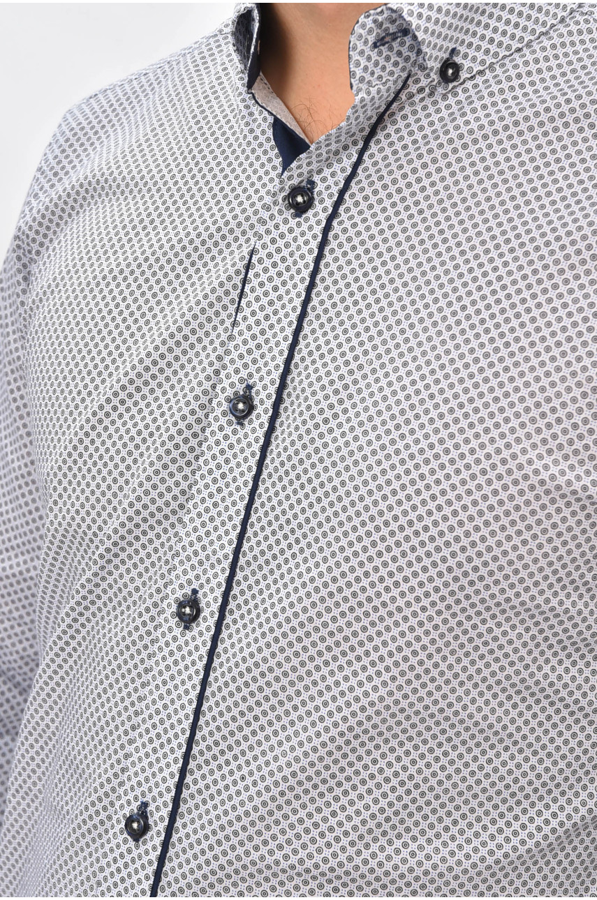 Рубашка мужская белого цвета с принтом 1846 208291