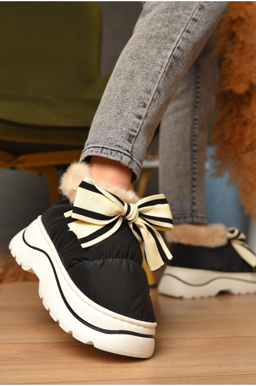 Угги женские на меху черного цвета 16-1 208292