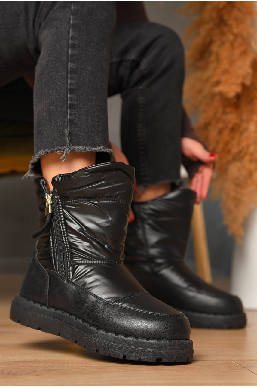 Дутики женские на меху черного цвета N8-1 208296