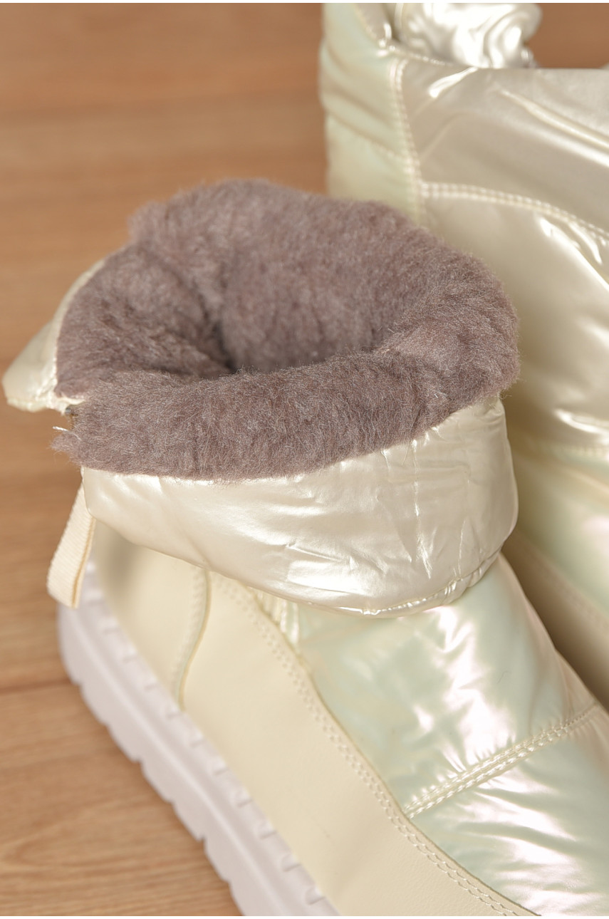 Дутики женские на меху молочного цвета N8-2 208300