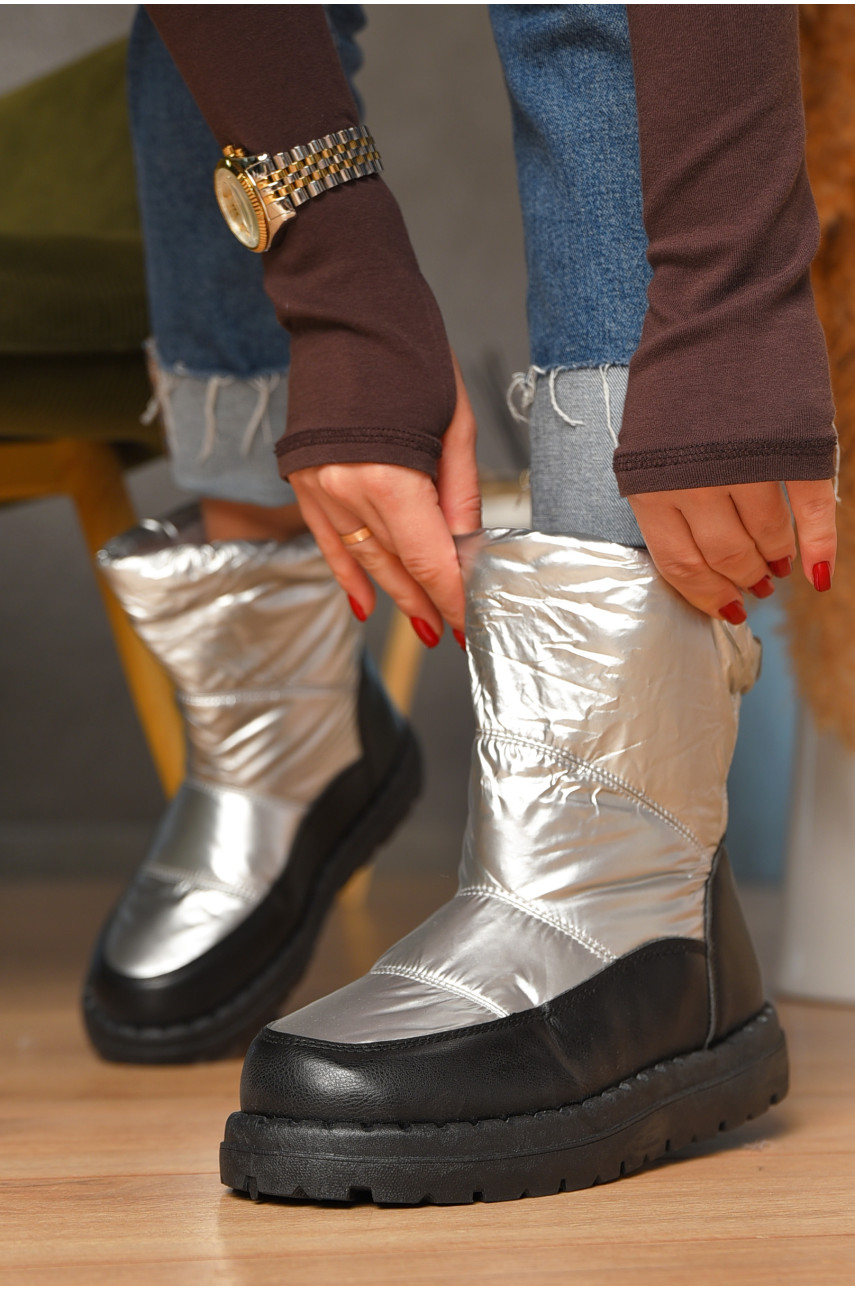 Дутики женские на меху черно-серого цвета N5-2 208303