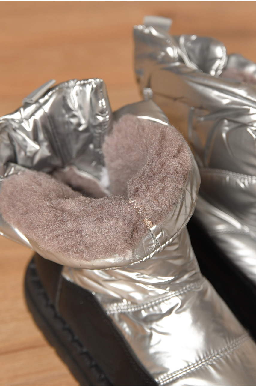 Дутики женские на меху черно-серого цвета N5-2 208303