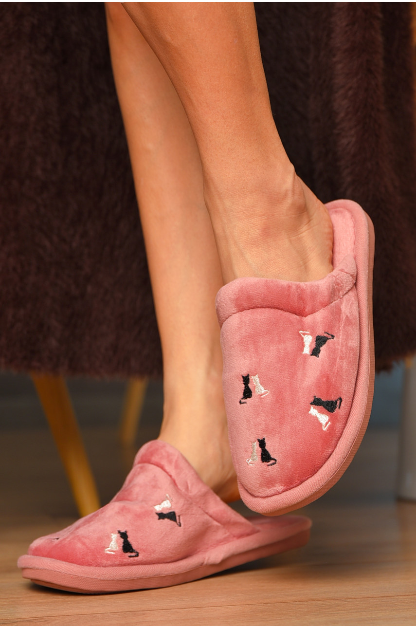 Тапочки домашние женские розового цвета Н-60 208307
