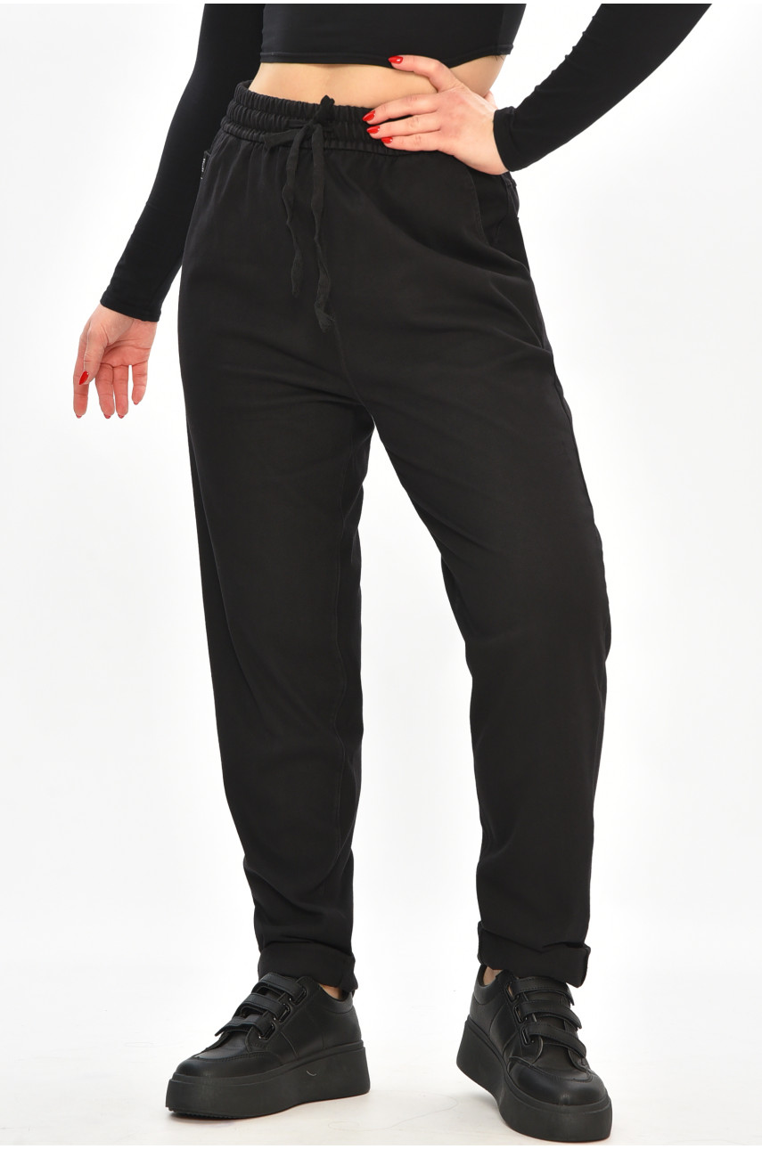 Джинсы женские батальные утепленные черного цвета 582-4 208320