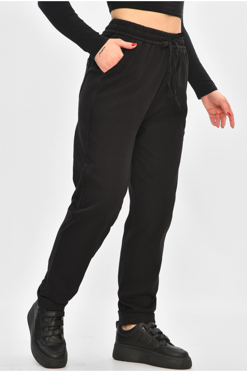 Джинсы женские батальные утепленные черного цвета 582-4 208320