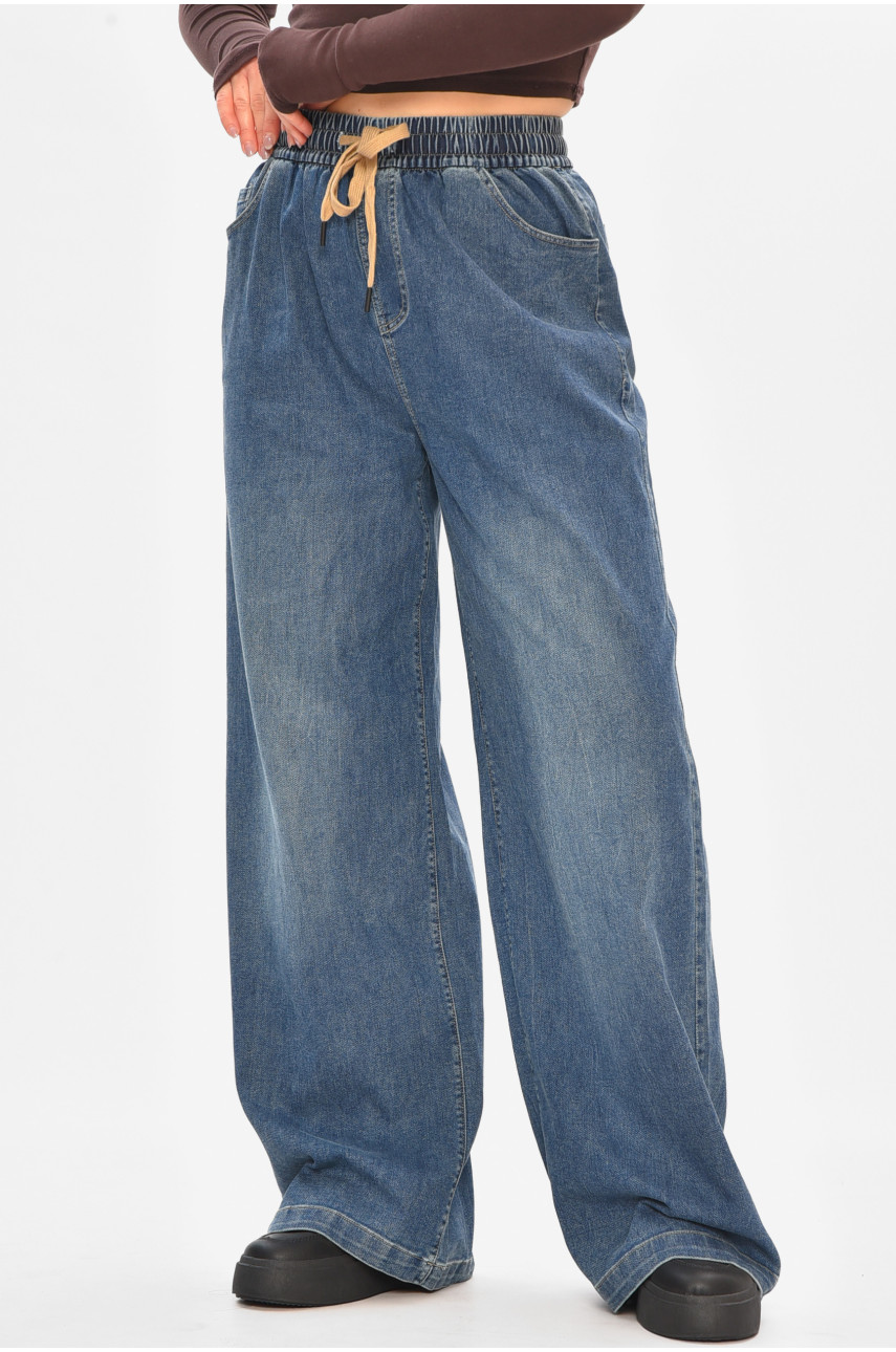 Джинсы женские однотонные синего цвета 541-2 208326