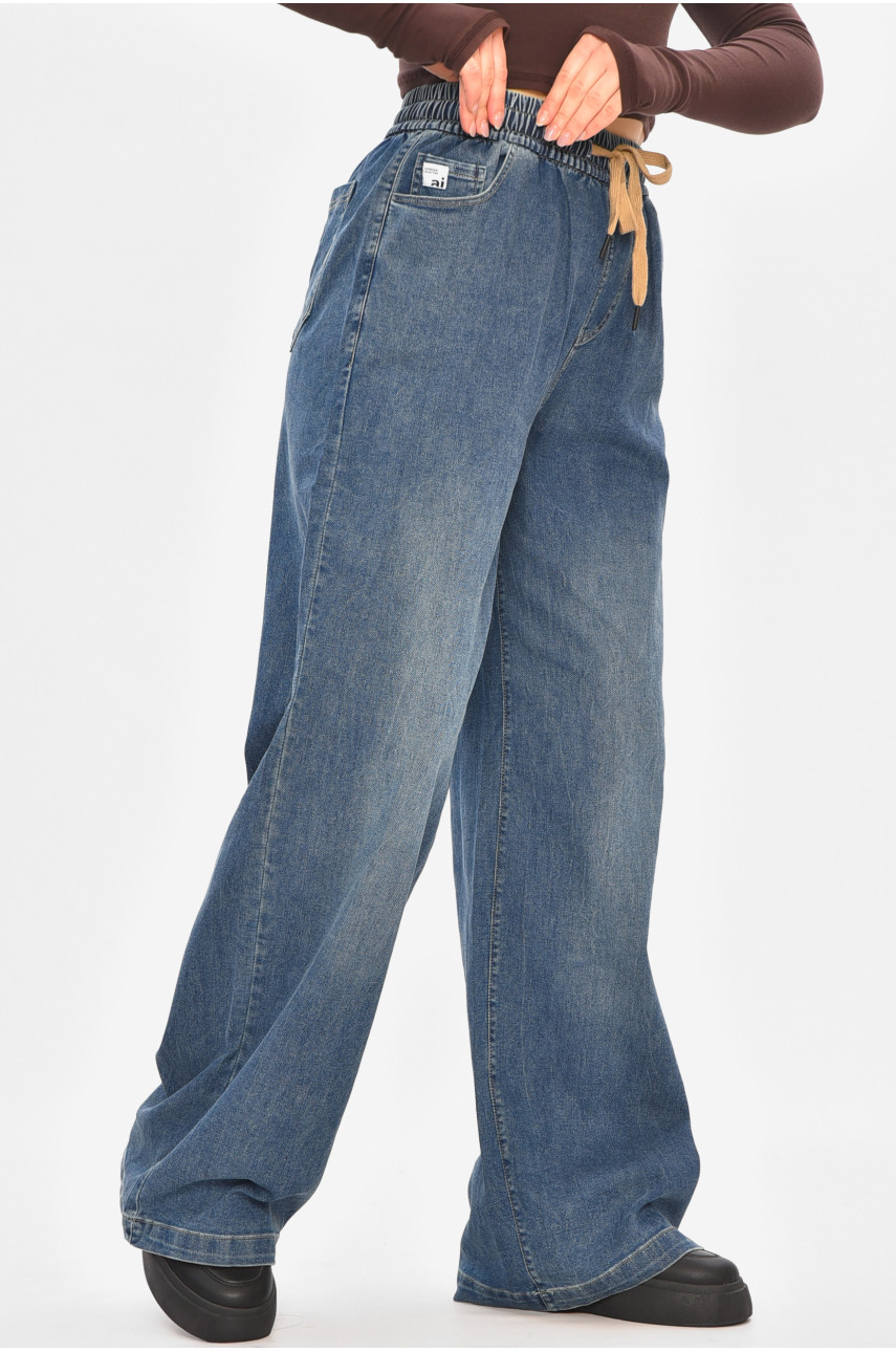 Джинсы женские однотонные синего цвета 541-2 208326