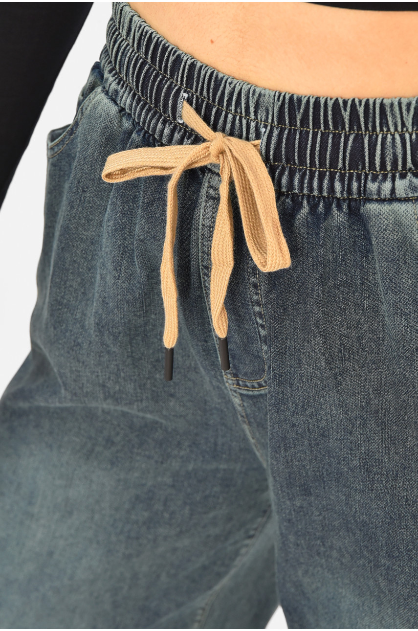 Джинсы женские однотонные темно-синего цвета 541-2 208327