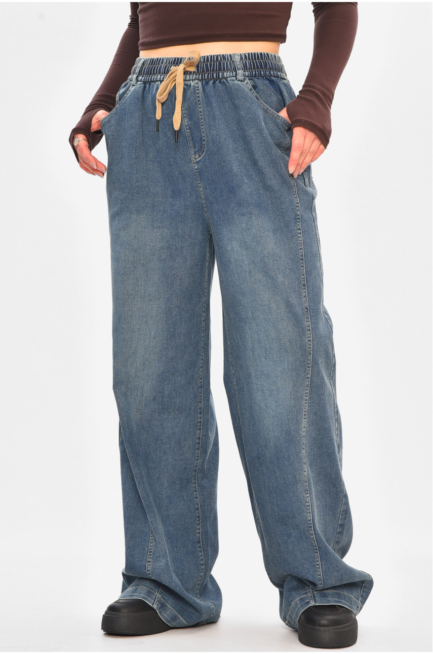 Джинсы женские однотонные синего цвета 541-4 208330