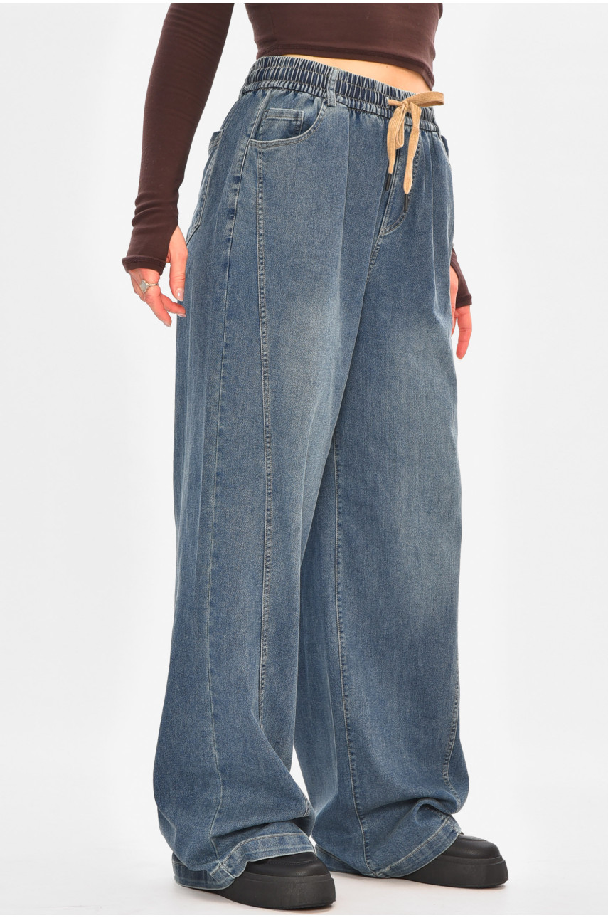 Джинсы женские однотонные синего цвета 541-4 208330