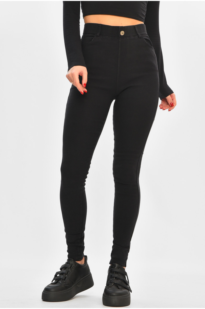 Джинсы женские однотонные черного цвета А4030-6В 208332