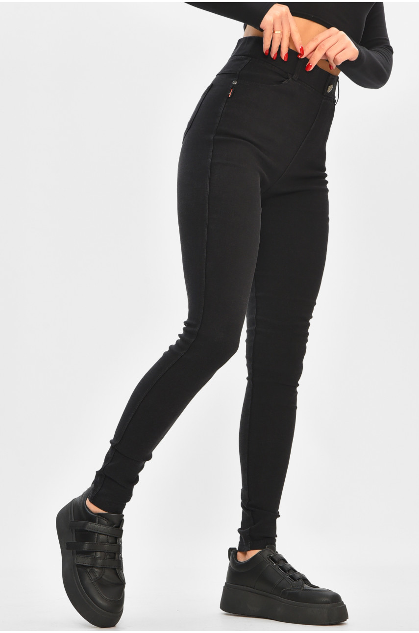 Джинсы женские однотонные черного цвета А4030-6В 208332