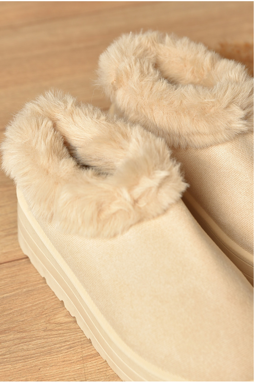 Угги женские на меху светло-бежевого цвета М 166-1 208347