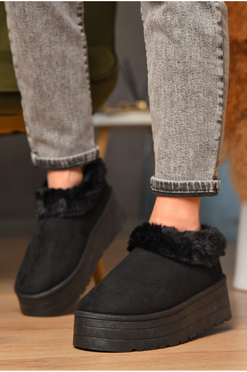 Угги женские на меху черного цвета М 166 208349