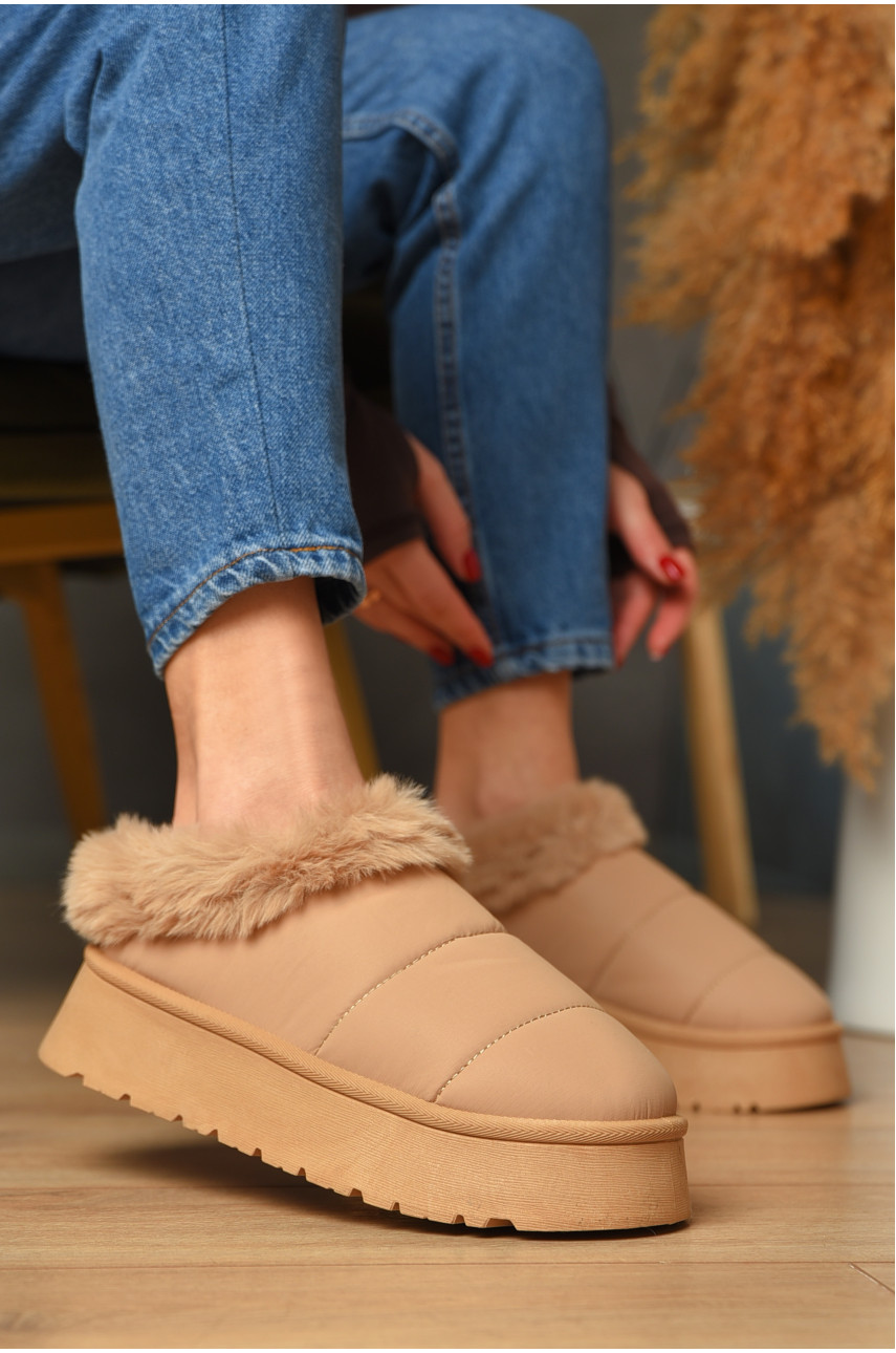 Угги женские на меху бежевого цвета М 159-2 208351