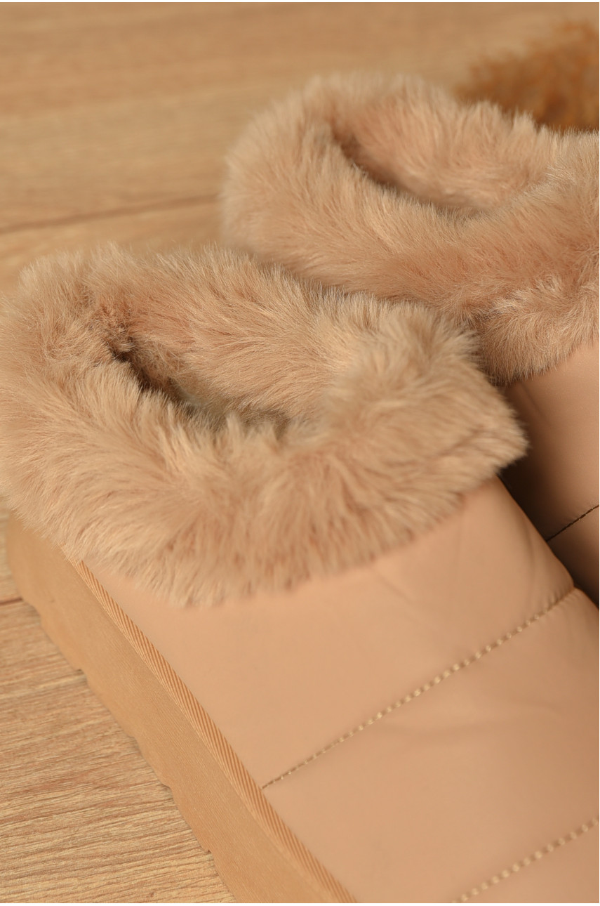 Угги женские на меху бежевого цвета М 159-2 208351