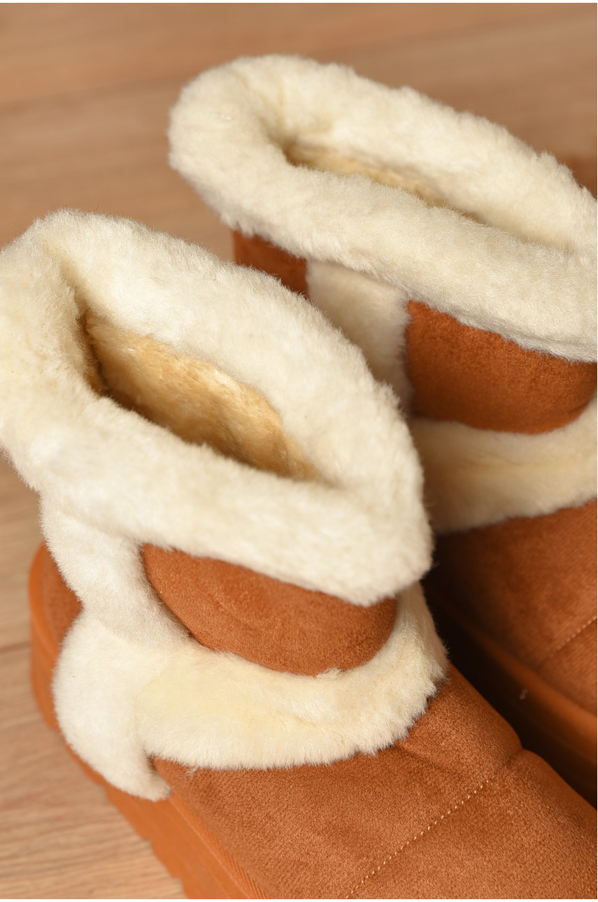 Угги женские на меху темно-бежевого цвета М 168-2 208354