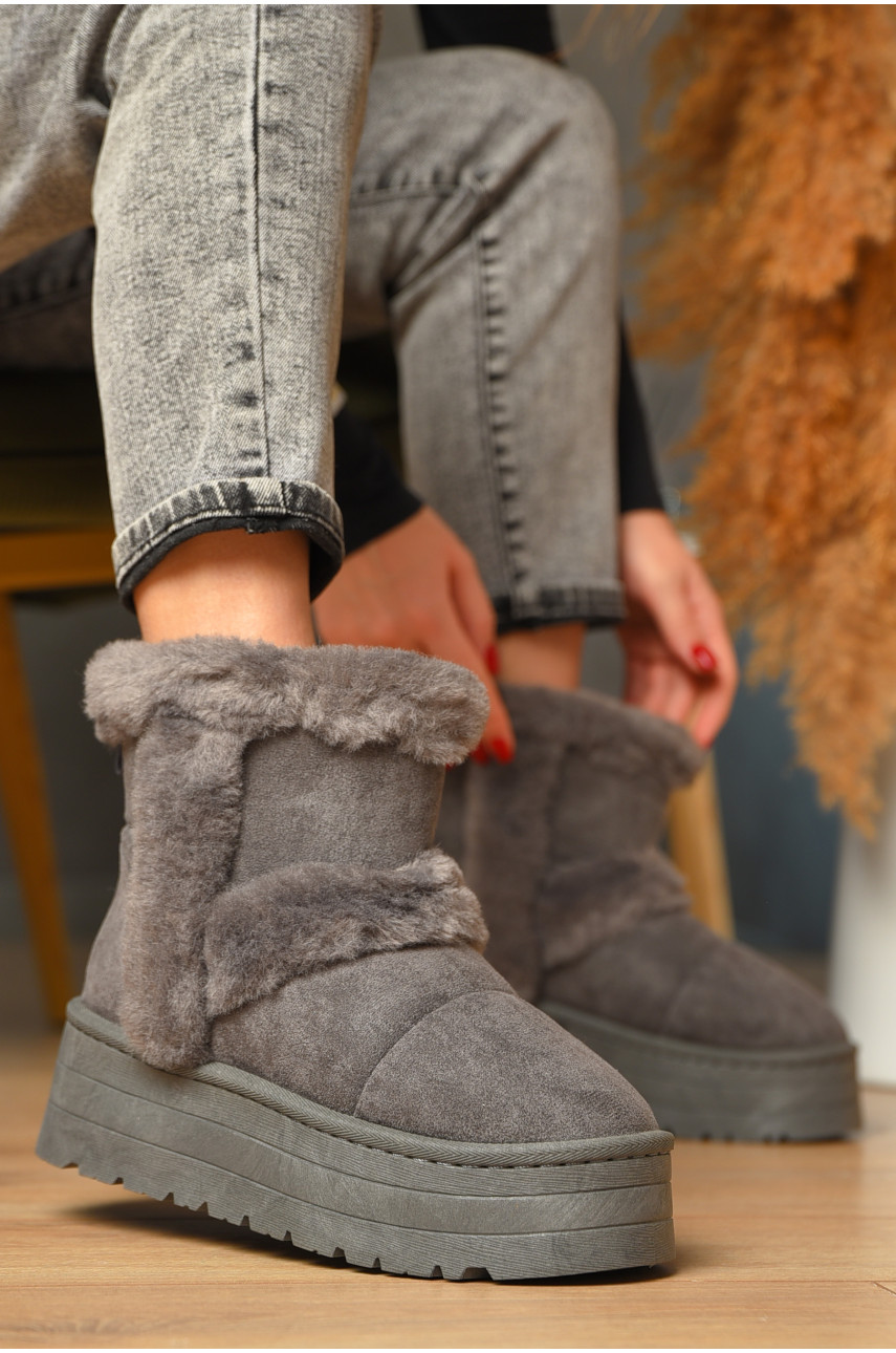 Угги женские на меху темно-серого цвета М 168-5 208355