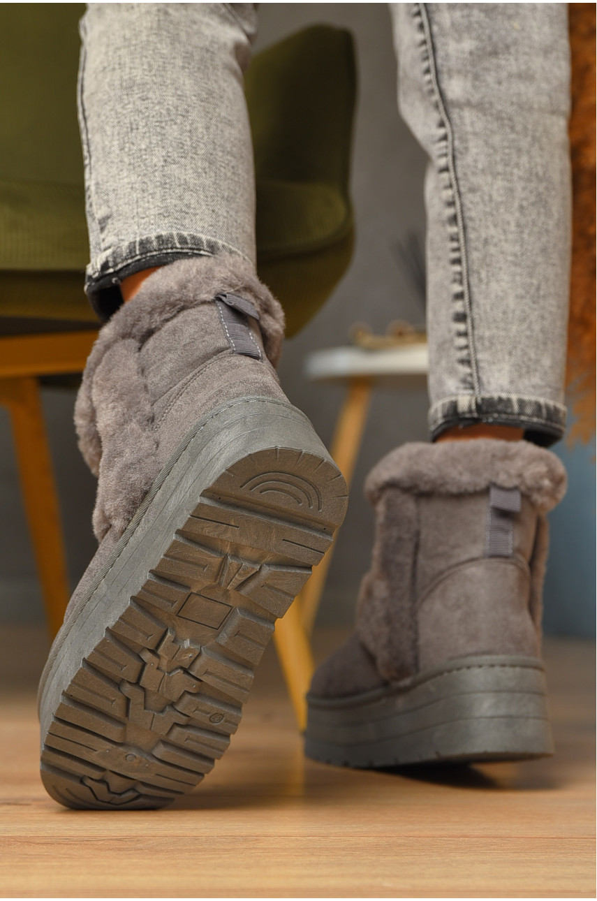 Угги женские на меху темно-серого цвета М 168-5 208355