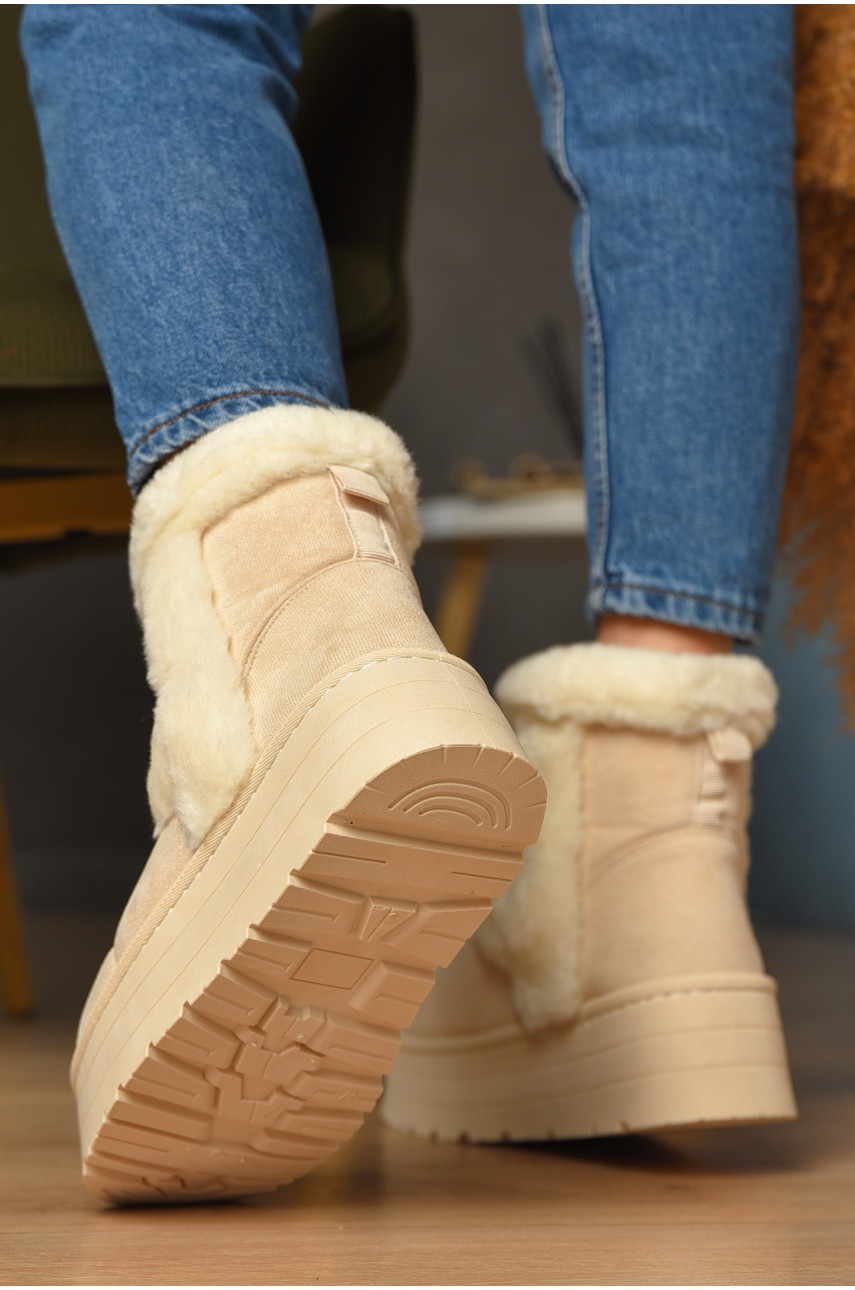 Уггі жіночі на хутрі світло-бежевого кольору М 168-1 208356