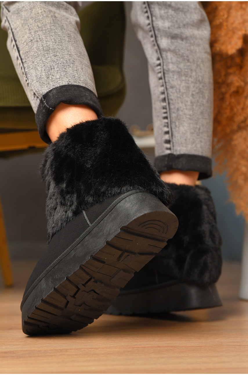 Угги женские на меху черного цвета М 162 208358