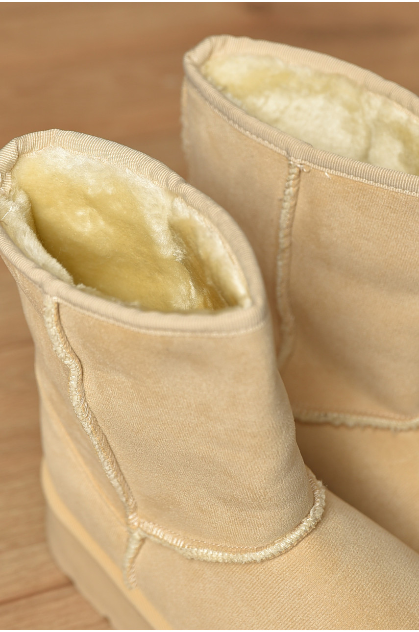 Угги женские на меху светло-бежевого цвета М 103-2 208361