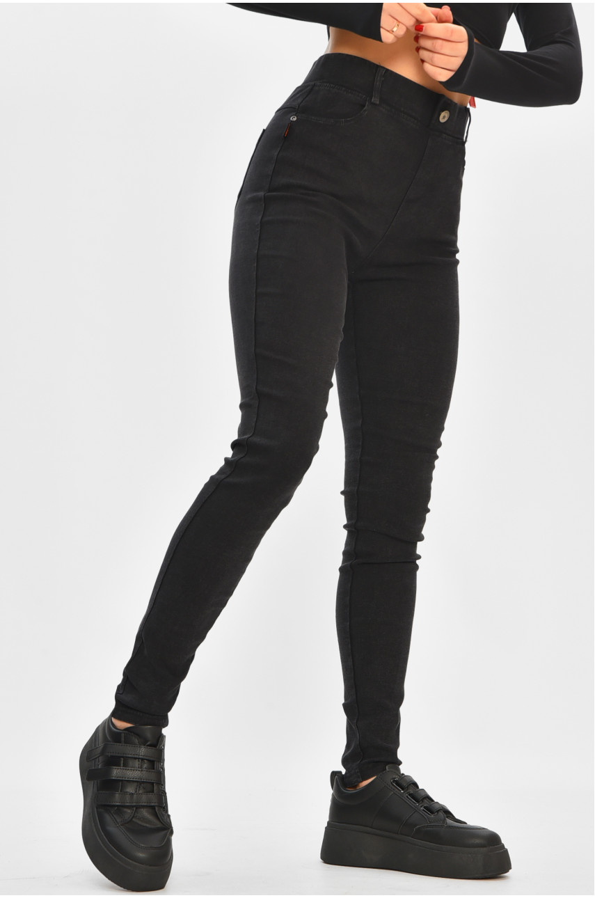 Джинсы женские однотонные черного цвета А4030-6В 208367