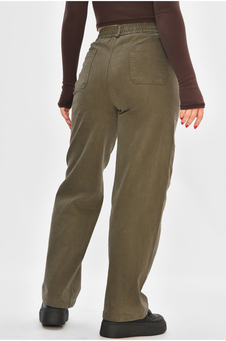 Штаны женские однотонные тёмно-коричневого цвета 510-3 208372