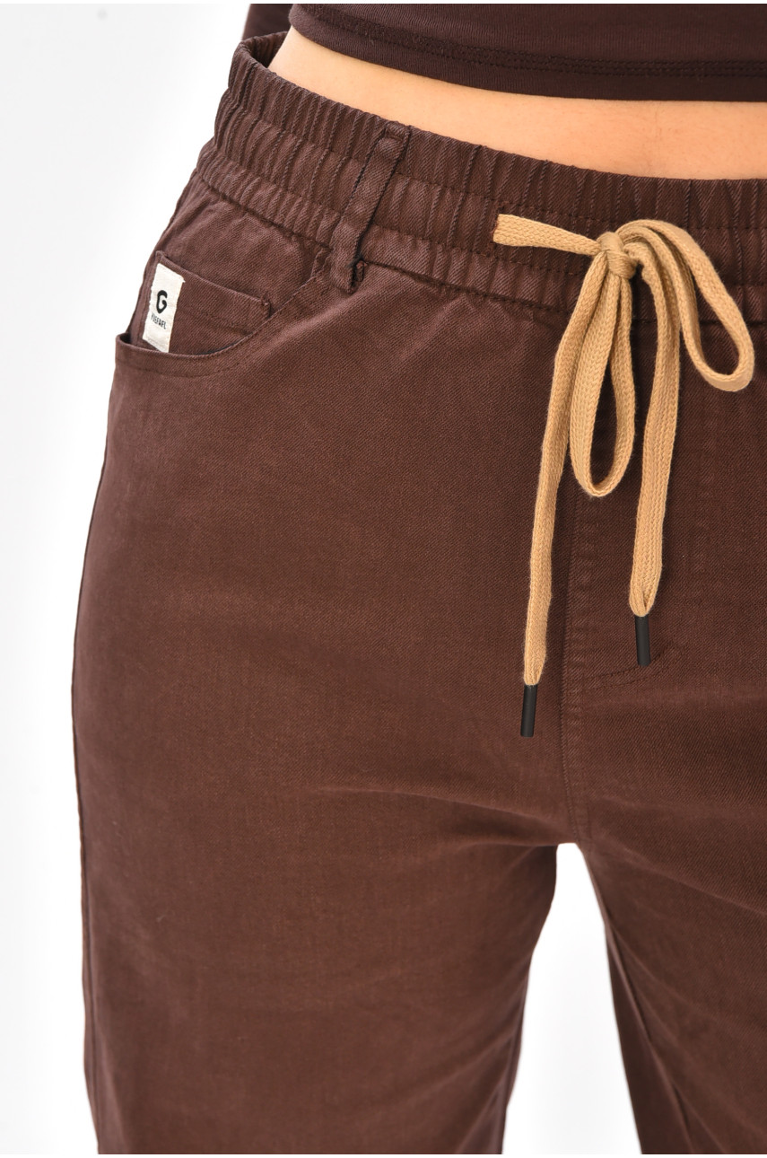 Штаны женские однотонные бордового цвета 510-3 208373