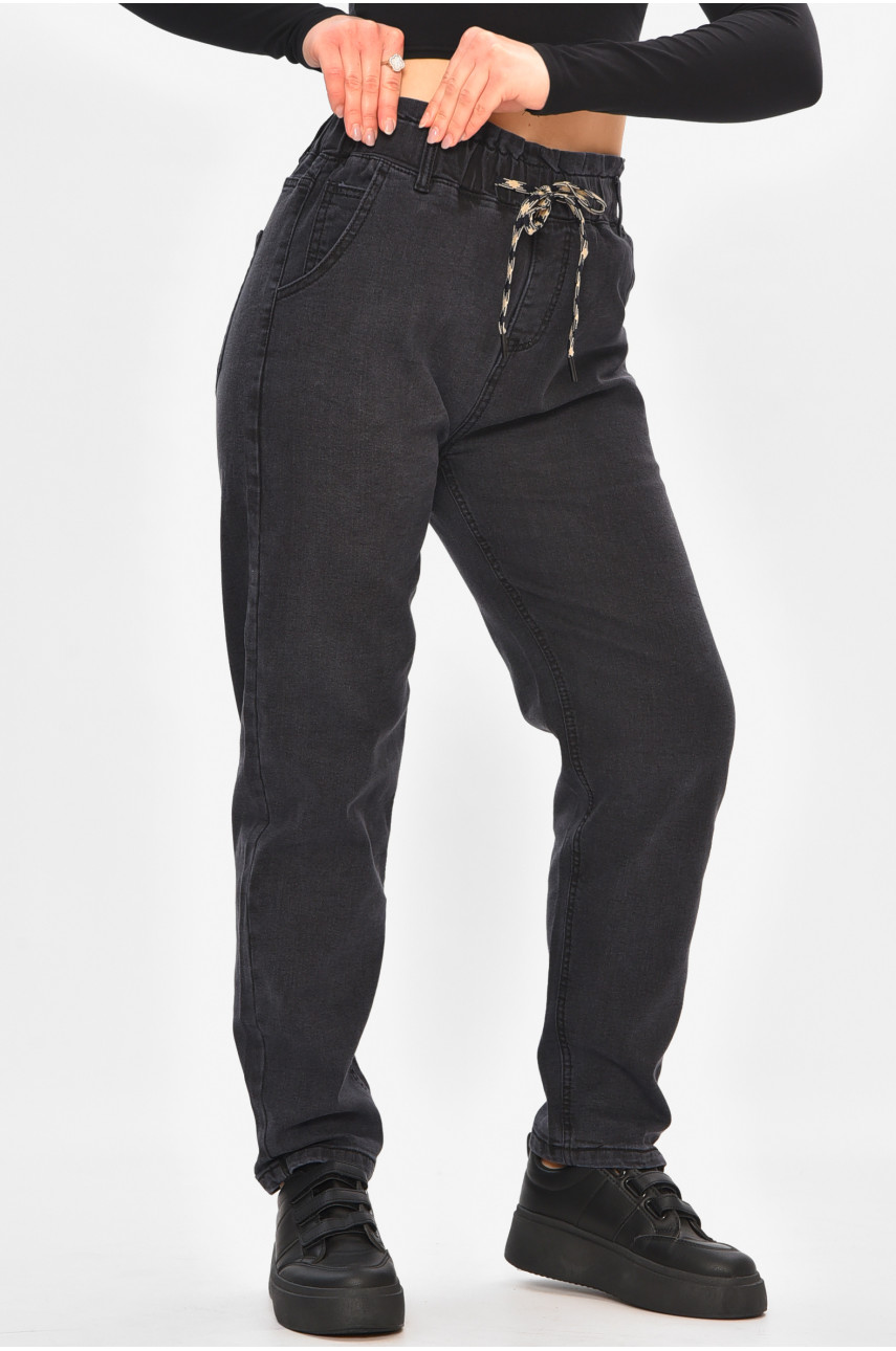 Джинсы женские полубатальные черного цвета 852-4 208383