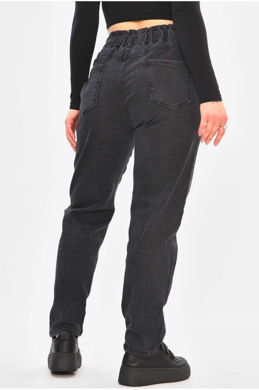 Джинсы женские полубатальные черного цвета 852-4 208383