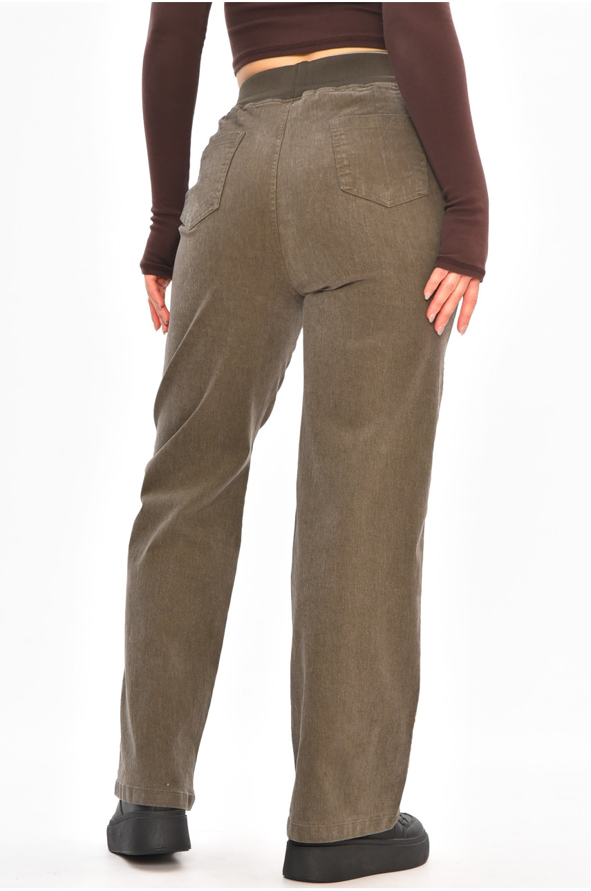 Штаны женские однотонные тёмно-коричневого цвета 510-4 208384