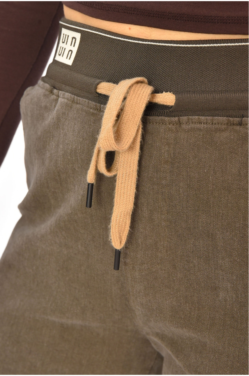 Штаны женские однотонные тёмно-коричневого цвета 510-4 208384