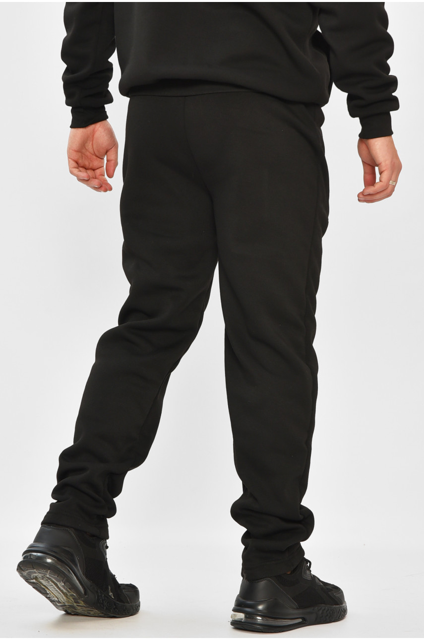 Спортивные штаны мужские на флисе черного цвета 4 208400