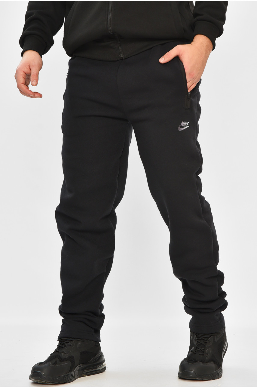 Спортивные штаны мужские на флисе тёмно-синего цвета 4 208404