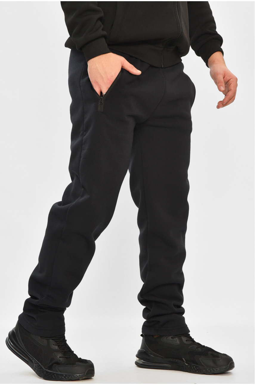 Спортивные штаны мужские на флисе тёмно-синего цвета 4 208404