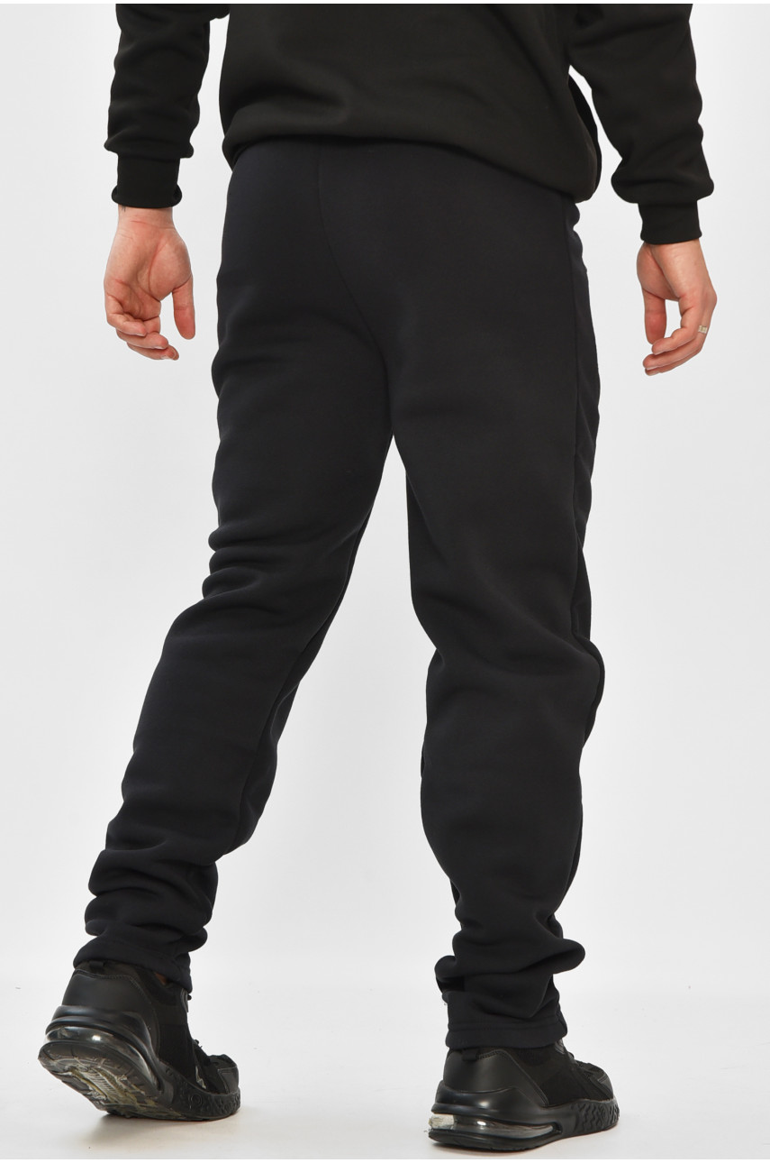 Спортивные штаны мужские на флисе тёмно-синего цвета 4 208404