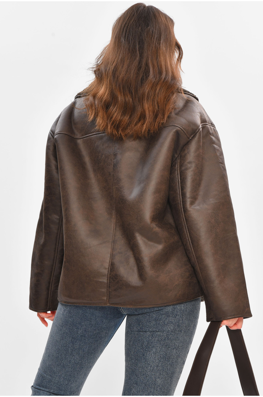 Дублянка жіноча шоколадного кольору 242 208408