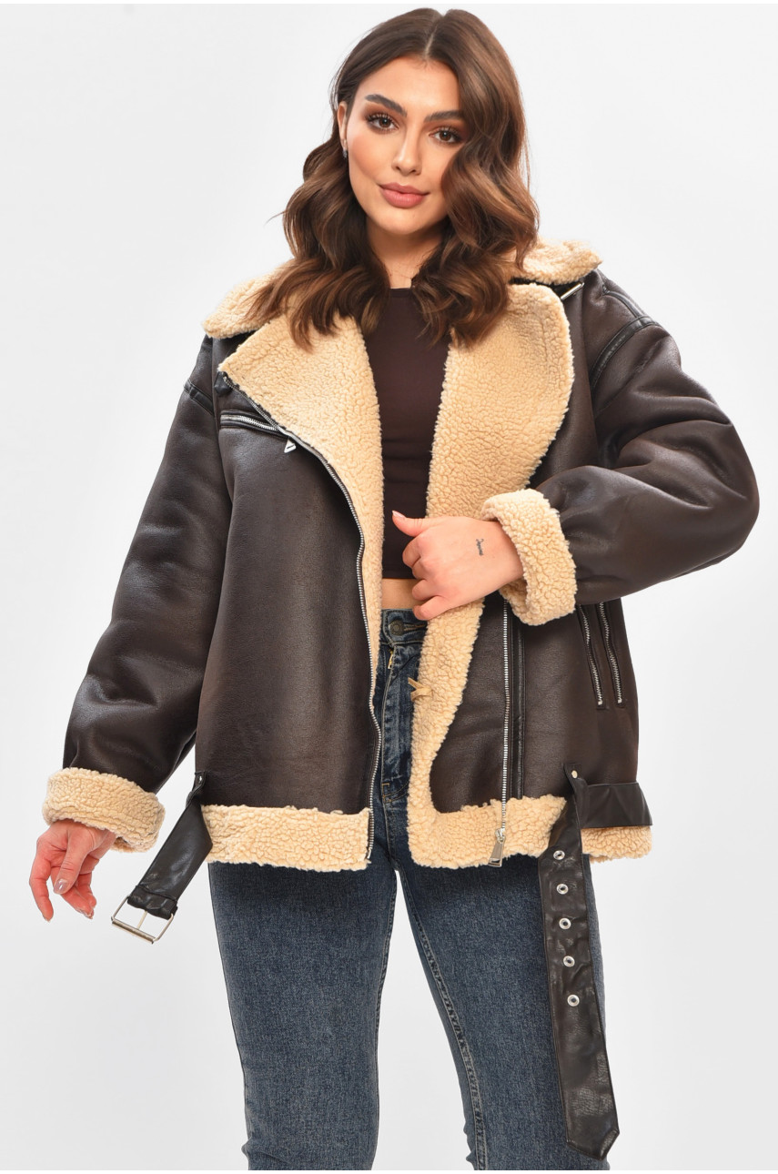 Дублянка жіноча коричнивого кольору 264 208409