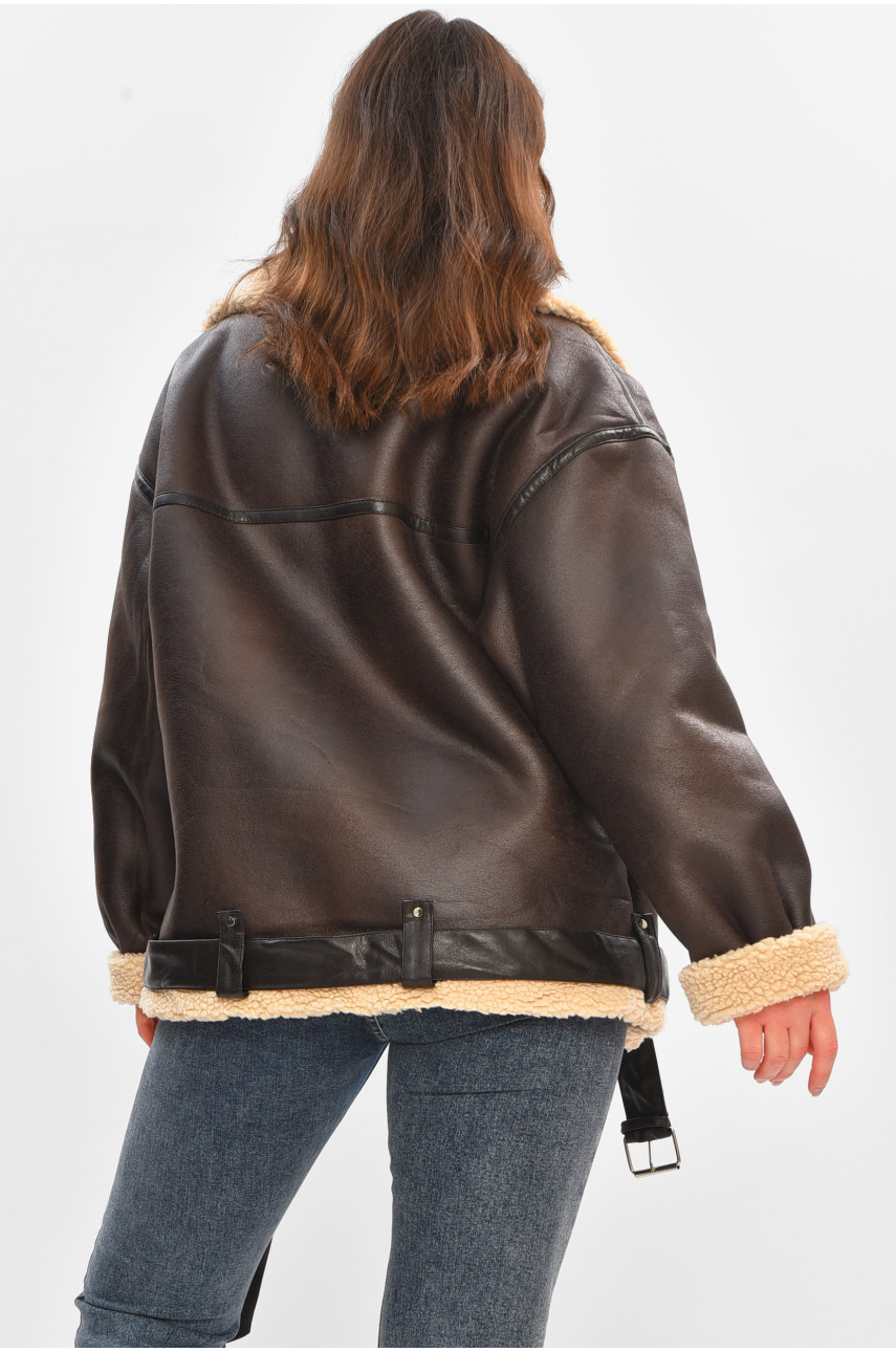 Дублянка жіноча коричнивого кольору 264 208409