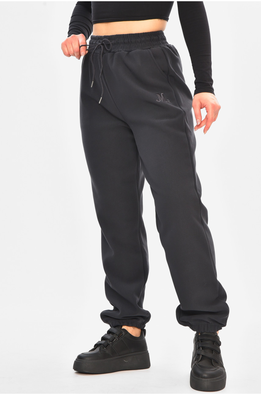 Спортивные штаны женские на флисе тёмно-синего цвета А2109-2 208422