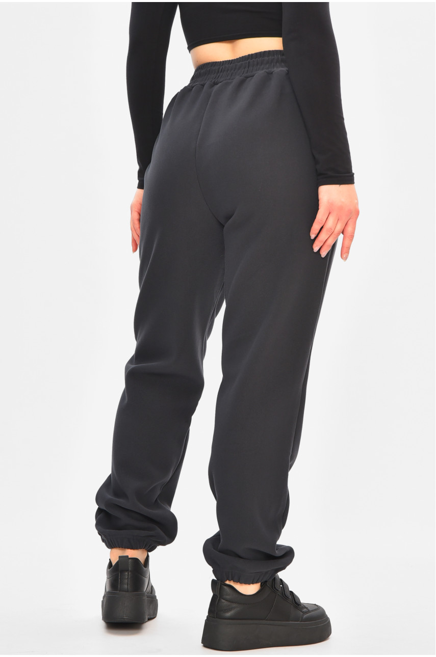 Спортивные штаны женские на флисе тёмно-синего цвета А2109-2 208422