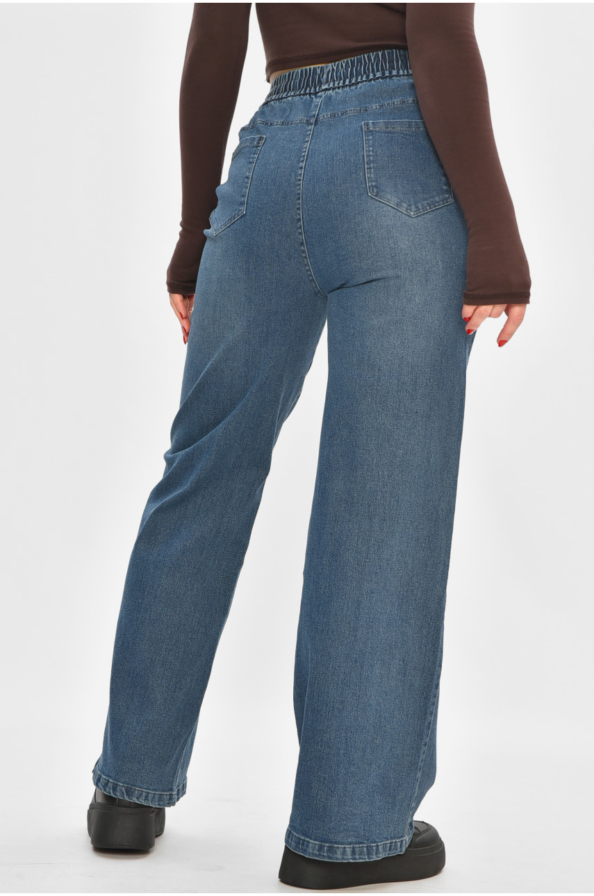 Джинсы женские однотонные тёмно-синего цвета 9134 208424