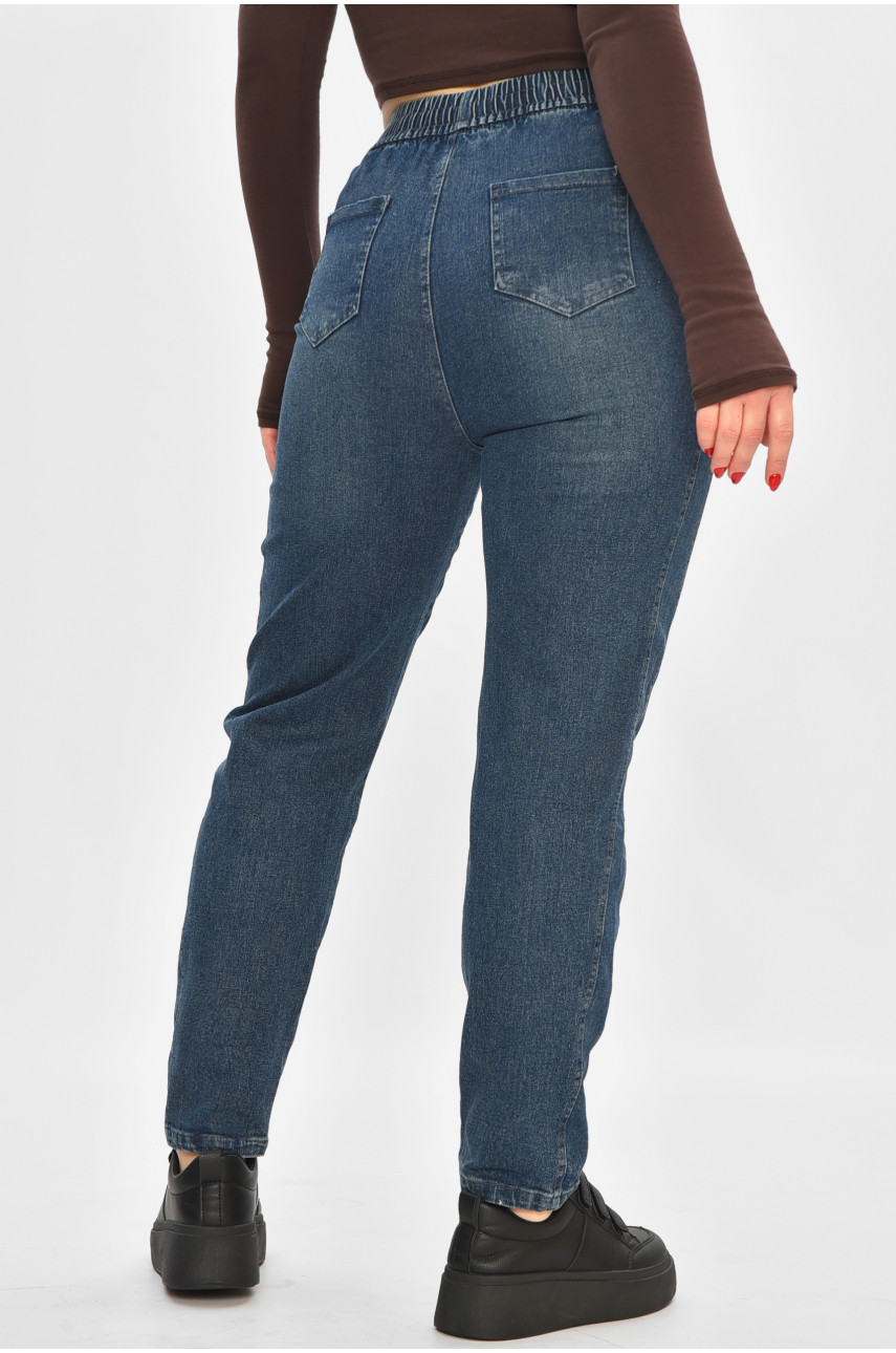 Джинсы женские однотонные тёмно-синего цвета 9131 208426