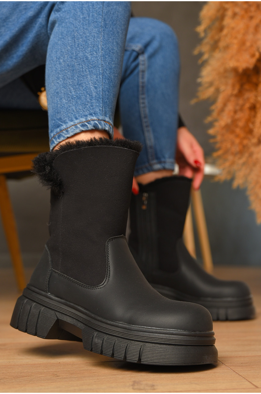Ботинки женские зимние черного цвета 808-1 208441