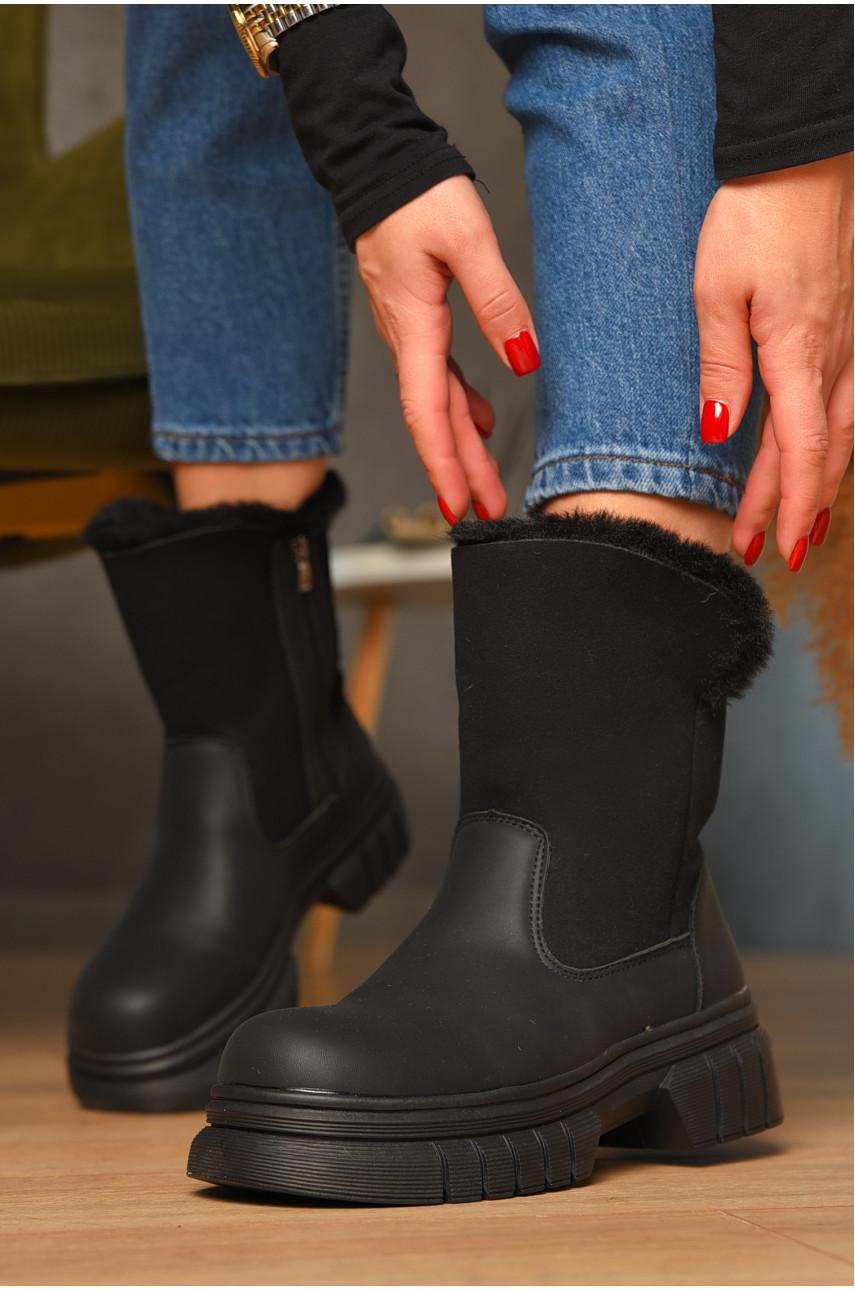 Ботинки женские зимние черного цвета 808-1 208441