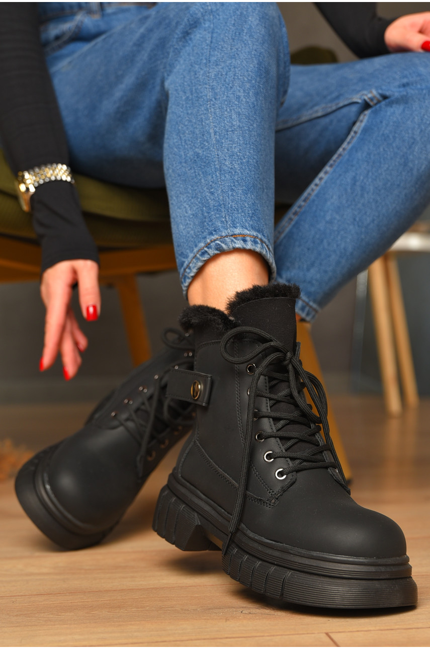 Ботинки женские зимние черного цвета 802-1 208453