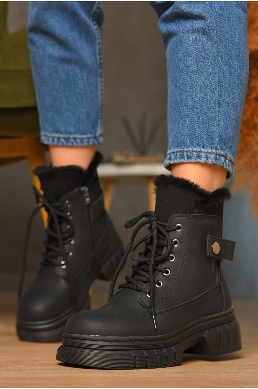 Ботинки женские зимние черного цвета 802-1 208453