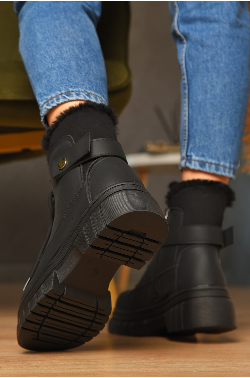 Ботинки женские зимние черного цвета 802-1 208453